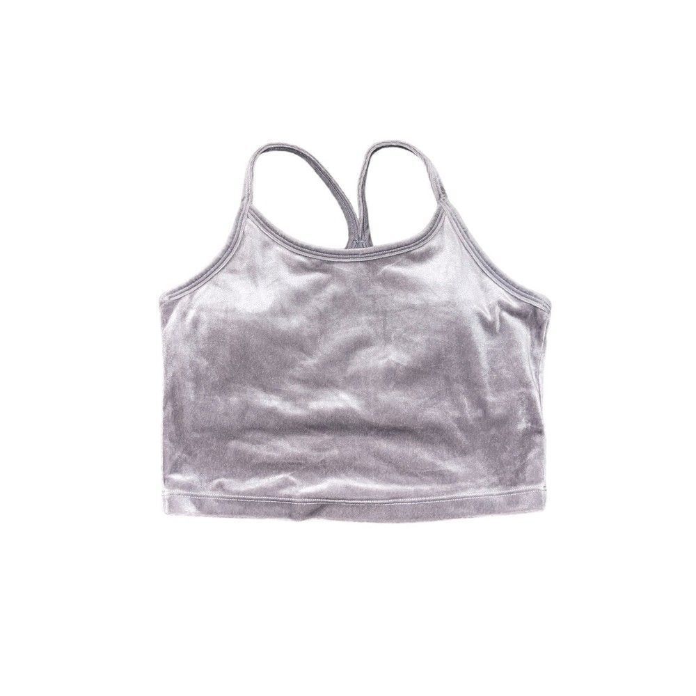 Kyodan Silver Velvet Sports Bra crop top small athletic wear S